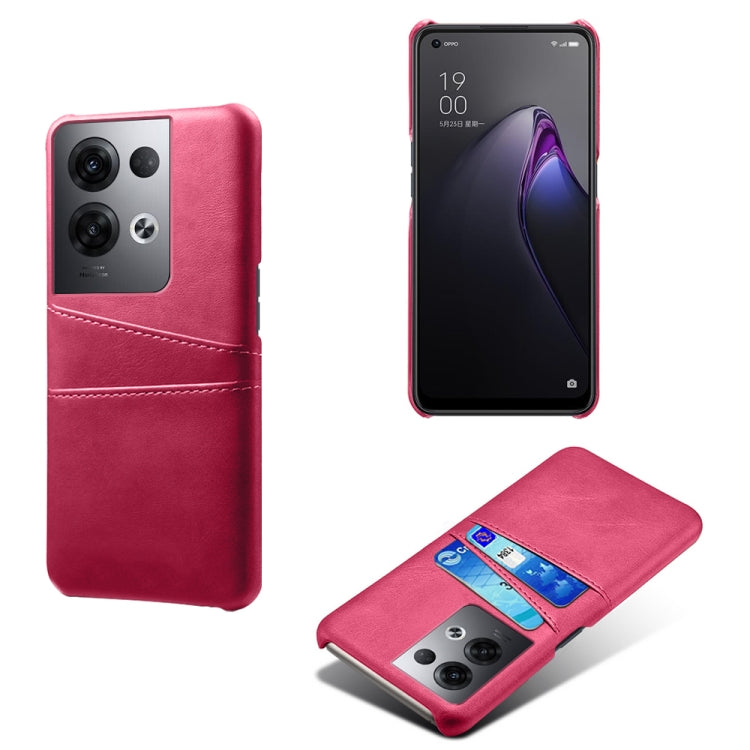 For OPPO Reno8 Pro+ Dual Card Slots Calf Texture PC + PU Phone Case