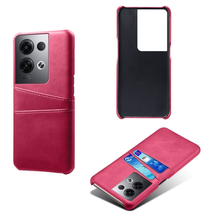 For OPPO Reno8 Pro+ Dual Card Slots Calf Texture PC + PU Phone Case