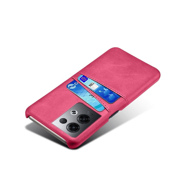 For OPPO Reno8 Pro+ Dual Card Slots Calf Texture PC + PU Phone Case
