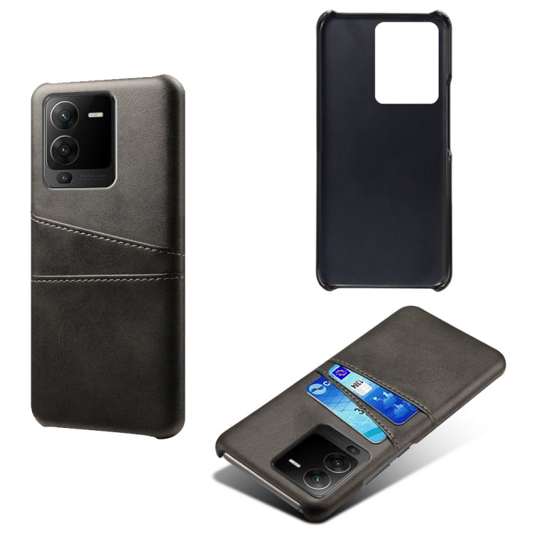 For vivo S15 Pro Dual Card Slots Calf Texture PC + PU Phone Case