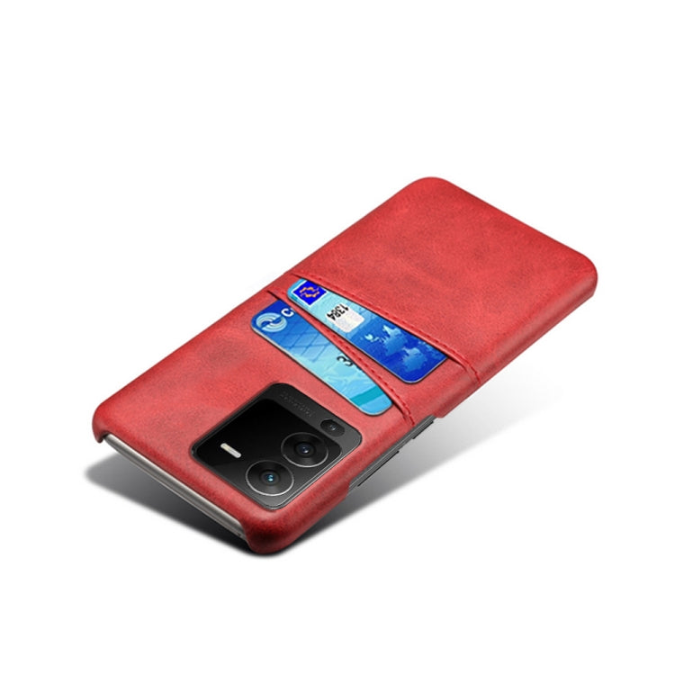For vivo S15 Pro Dual Card Slots Calf Texture PC + PU Phone Case