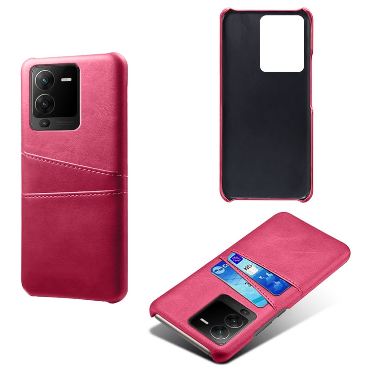 For vivo S15 Dual Card Slots Calf Texture PC + PU Phone Case