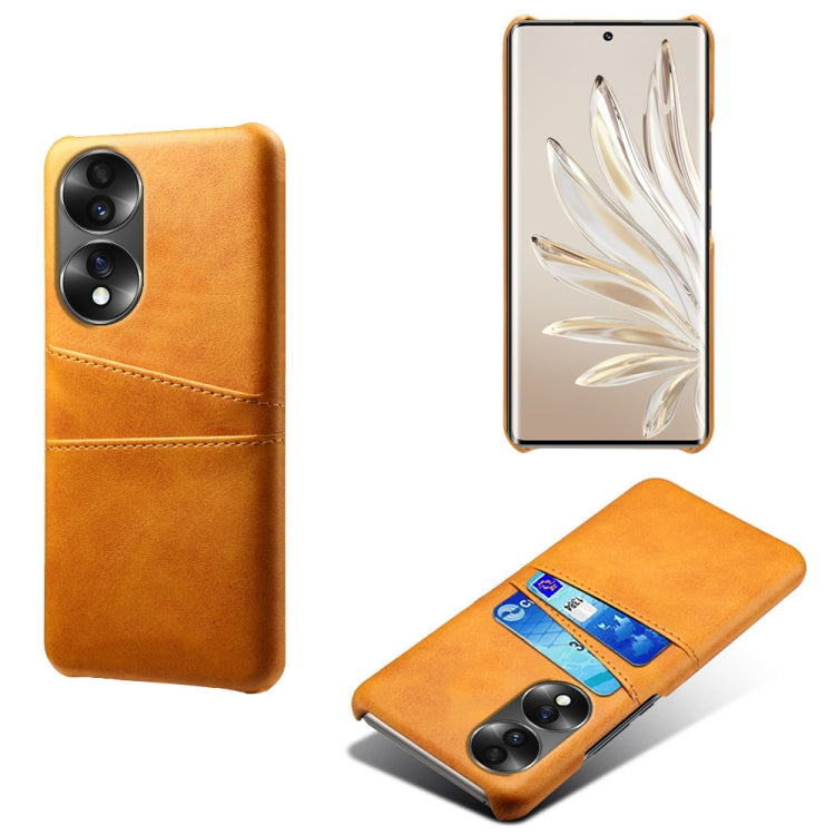 For Honor 70 Dual Card Slots Calf Texture PC + PU Phone Case
