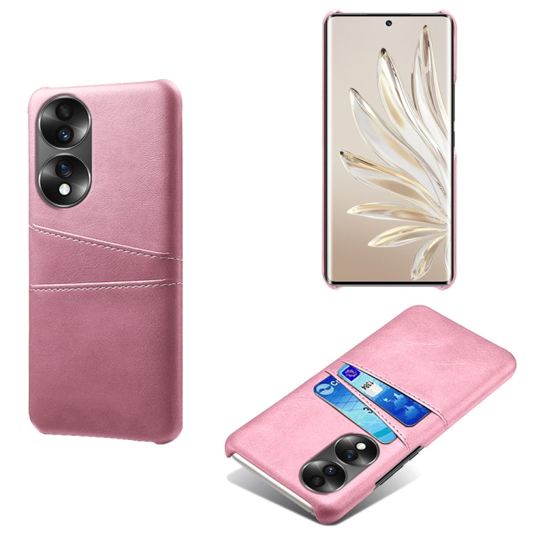 For Honor 70 Dual Card Slots Calf Texture PC + PU Phone Case
