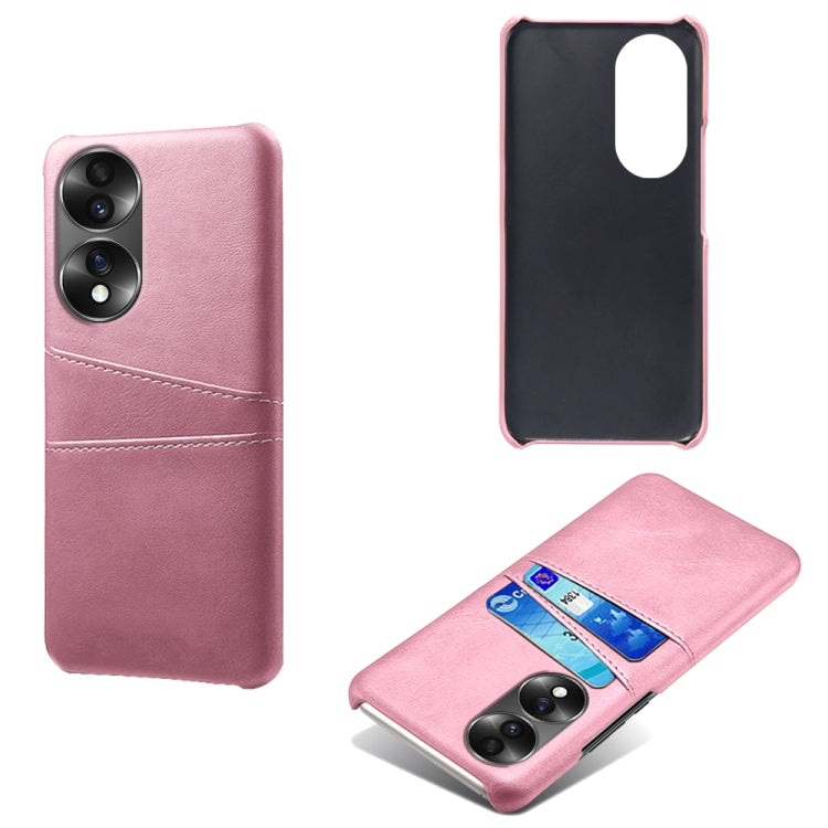 For Honor 70 Dual Card Slots Calf Texture PC + PU Phone Case