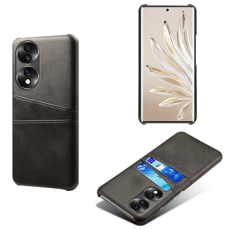 For Honor 70 Dual Card Slots Calf Texture PC + PU Phone Case