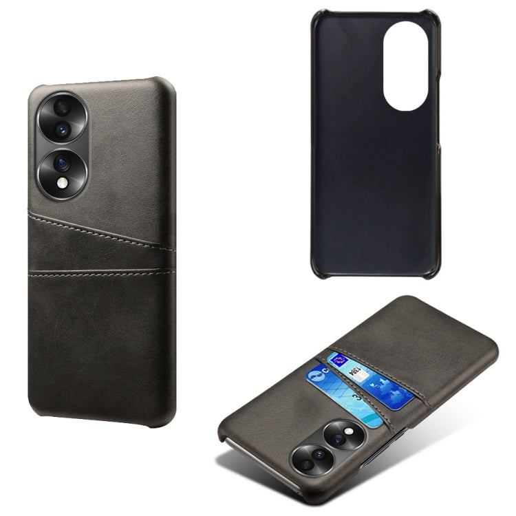 For Honor 70 Dual Card Slots Calf Texture PC + PU Phone Case