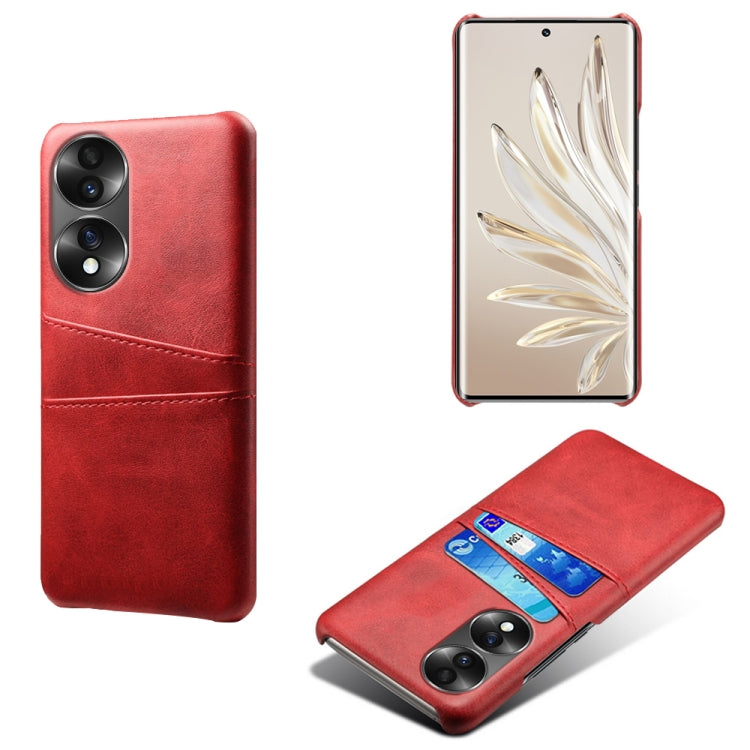 For Honor 70 Dual Card Slots Calf Texture PC + PU Phone Case