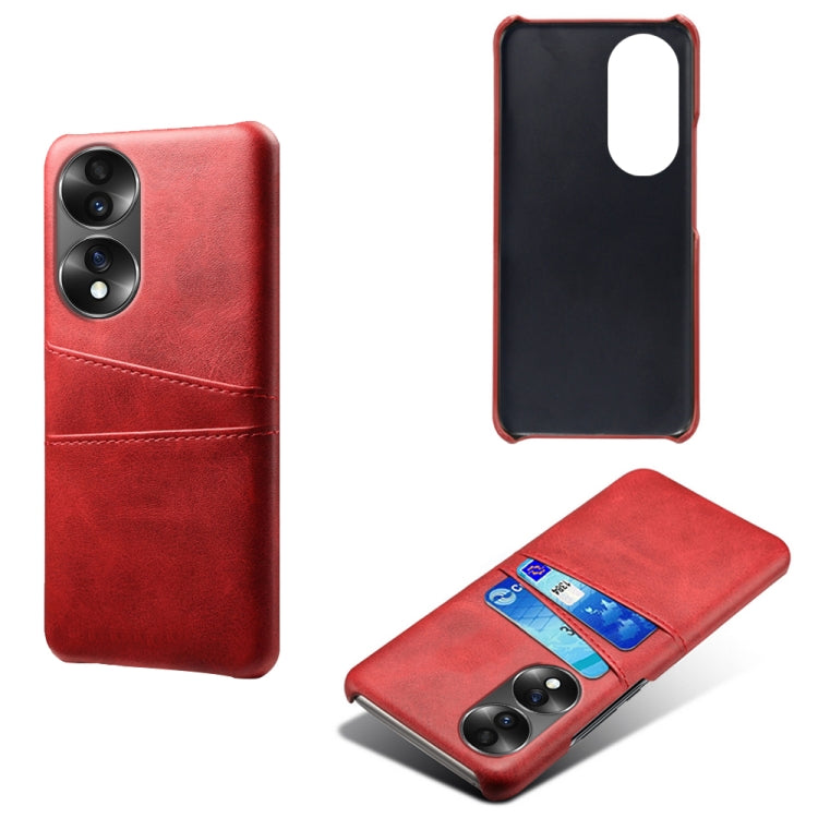 For Honor 70 Dual Card Slots Calf Texture PC + PU Phone Case