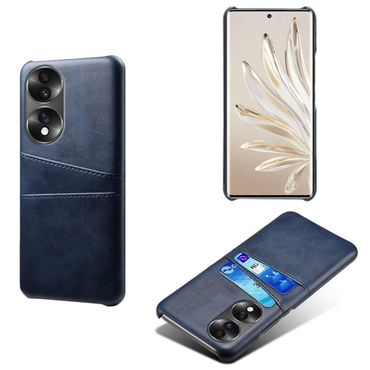 For Honor 70 Dual Card Slots Calf Texture PC + PU Phone Case