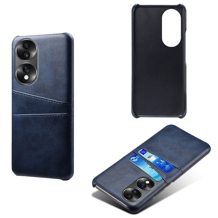 For Honor 70 Dual Card Slots Calf Texture PC + PU Phone Case