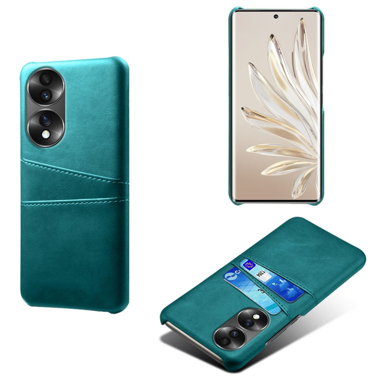 For Honor 70 Dual Card Slots Calf Texture PC + PU Phone Case
