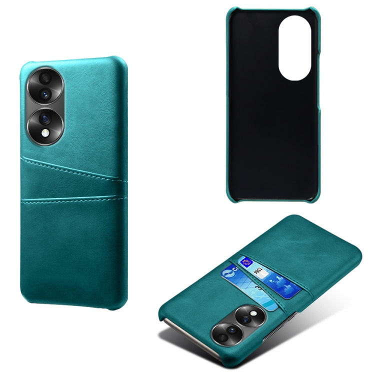 For Honor 70 Dual Card Slots Calf Texture PC + PU Phone Case