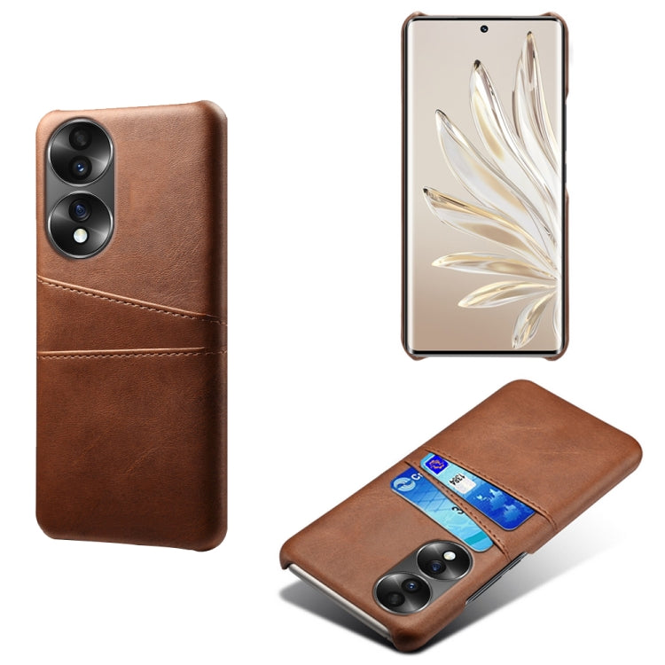 For Honor 70 Dual Card Slots Calf Texture PC + PU Phone Case