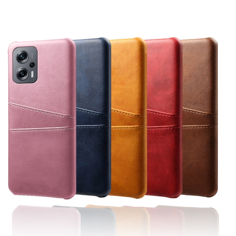For Xiaomi Redmi Note 11T Pro+ Dual Card Slots Calf Texture PC + PU Phone Case