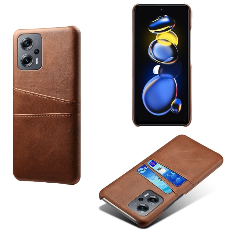 For Xiaomi Redmi Note 11T Pro+ Dual Card Slots Calf Texture PC + PU Phone Case