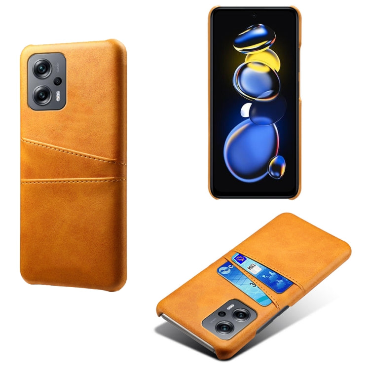 For Xiaomi Redmi Note 11T Pro Dual Card Slots Calf Texture PC + PU Phone Case