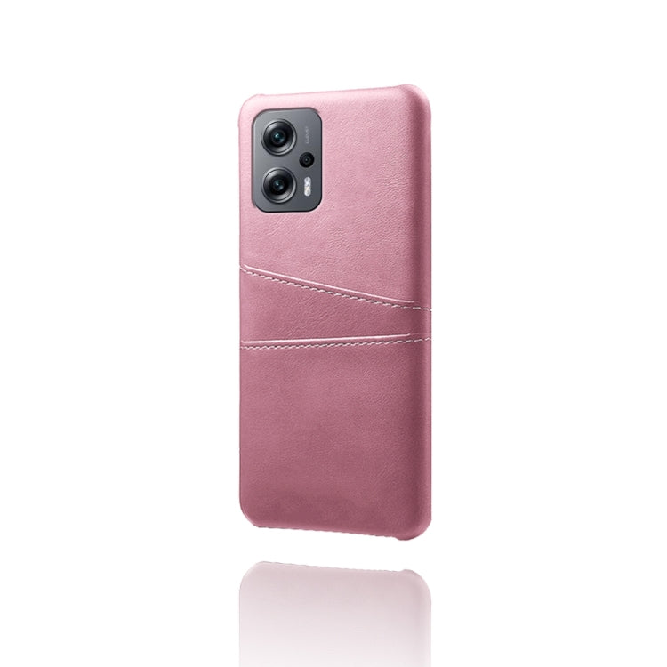 For Xiaomi Redmi Note 11T Pro Dual Card Slots Calf Texture PC + PU Phone Case