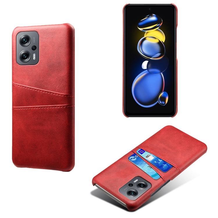 For Xiaomi Redmi Note 11T Pro Dual Card Slots Calf Texture PC + PU Phone Case