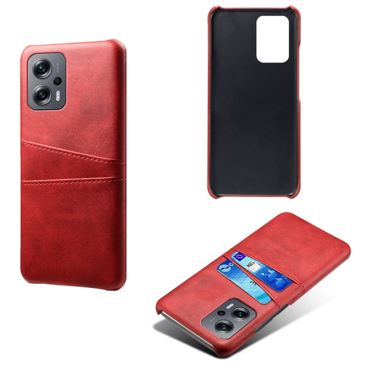 For Xiaomi Redmi Note 11T Pro Dual Card Slots Calf Texture PC + PU Phone Case
