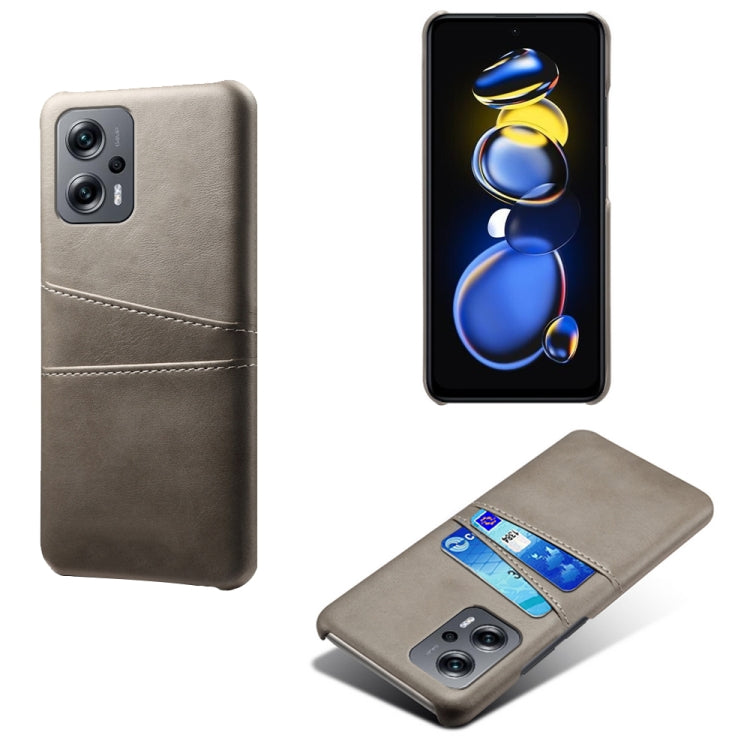 For Xiaomi Redmi Note 11T Pro Dual Card Slots Calf Texture PC + PU Phone Case