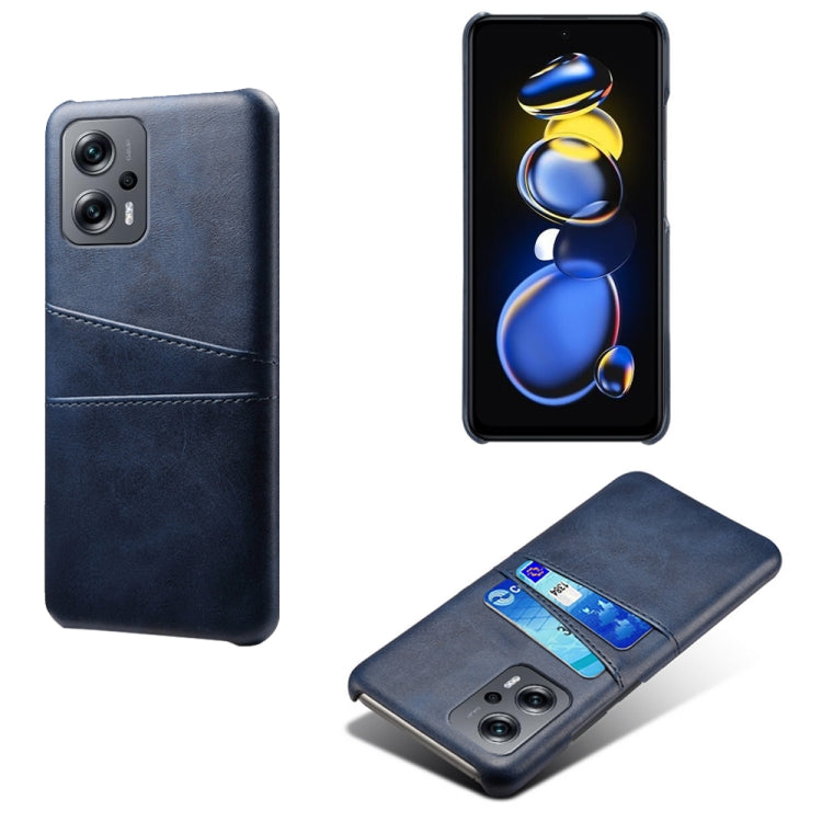 For Xiaomi Redmi Note 11T Pro Dual Card Slots Calf Texture PC + PU Phone Case