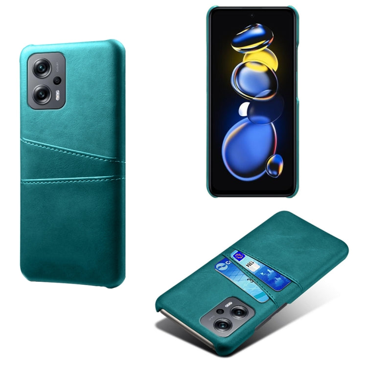 For Xiaomi Redmi Note 11T Pro Dual Card Slots Calf Texture PC + PU Phone Case
