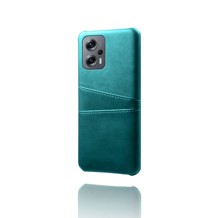 For Xiaomi Redmi Note 11T Pro Dual Card Slots Calf Texture PC + PU Phone Case