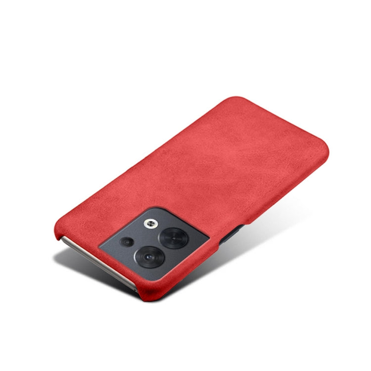 For OPPO Reno8 Calf Texture PC + PU Phone Case