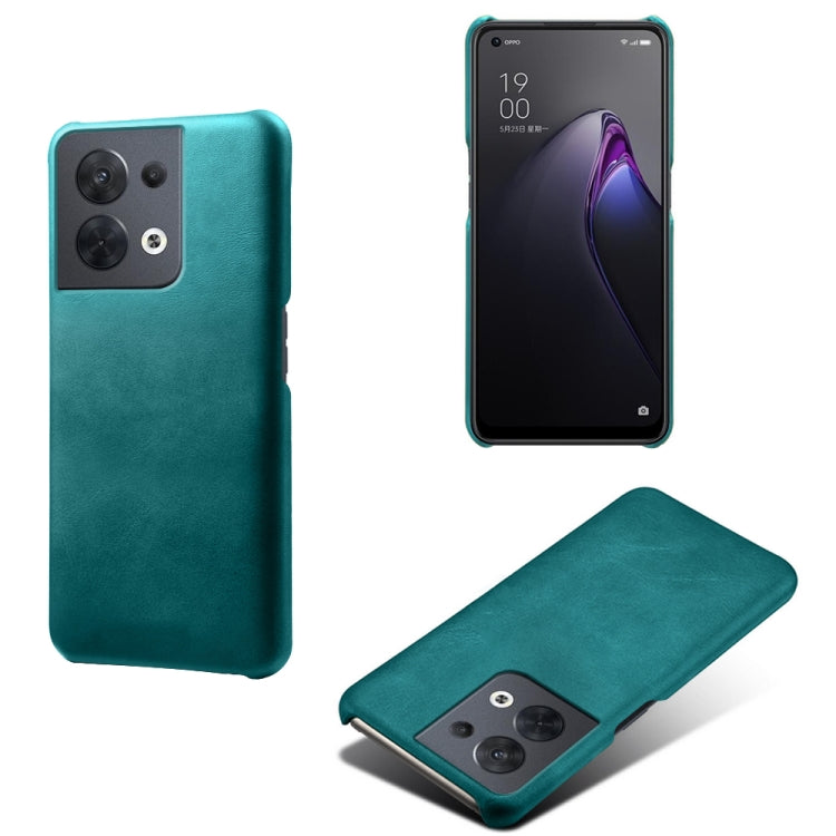 For OPPO Reno8 Calf Texture PC + PU Phone Case