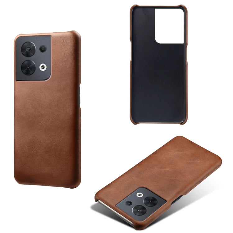 For OPPO Reno8 Calf Texture PC + PU Phone Case