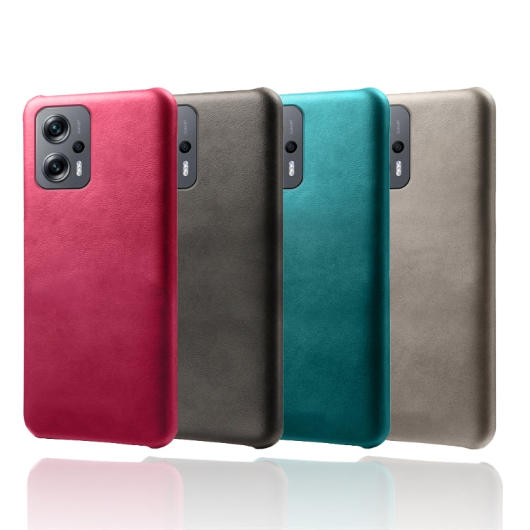 For Xiaomi Redmi Note 11T Pro+ Calf Texture PC + PU Phone Case