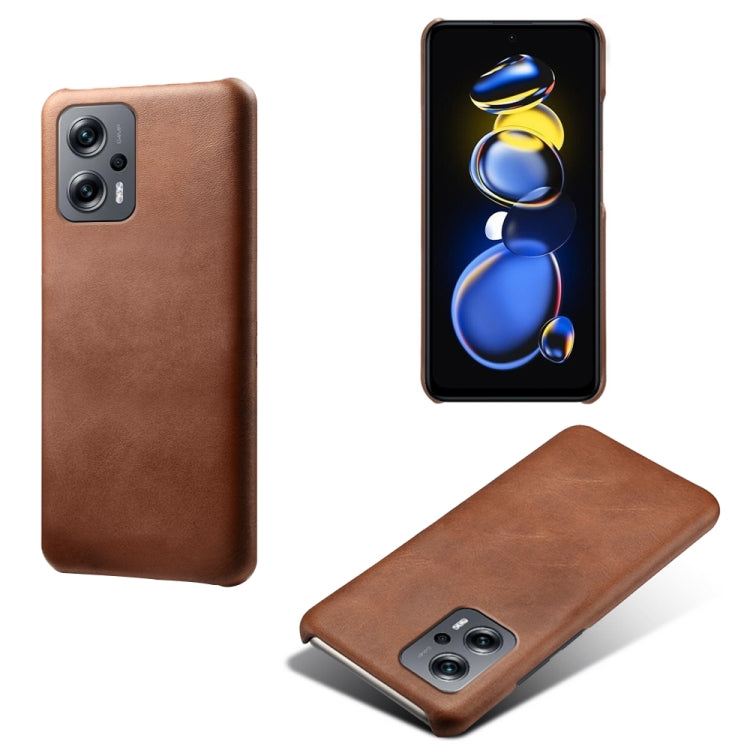 For Xiaomi Redmi Note 11T Pro+ Calf Texture PC + PU Phone Case