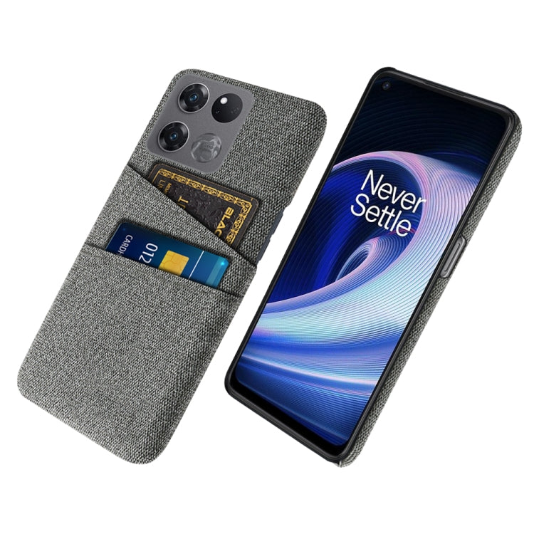 For OnePlus Ace Racing Cloth Texture Card Slot PC+Nylon Phone Case