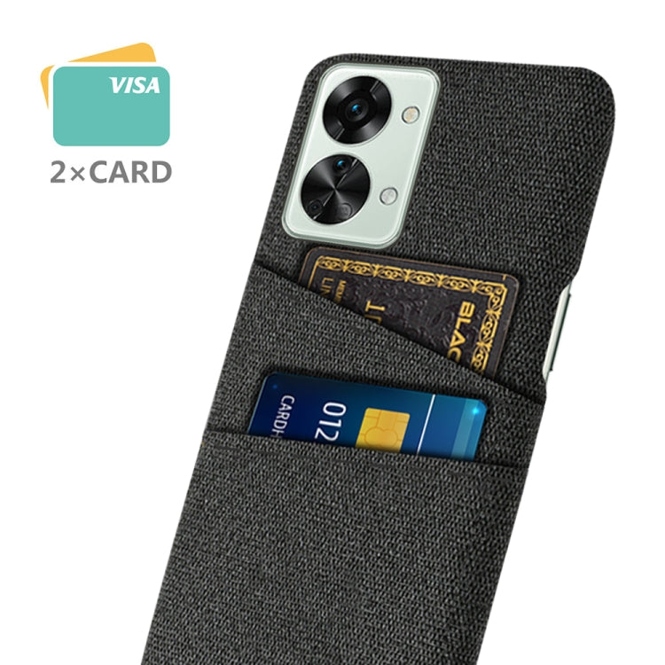 For OnePlus Nord 2T 5G Cloth Texture Card Slot PC+Nylon Phone Case