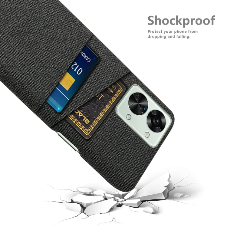 For OnePlus Nord 2T 5G Cloth Texture Card Slot PC+Nylon Phone Case