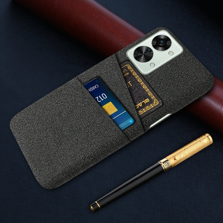 For OnePlus Nord 2T 5G Cloth Texture Card Slot PC+Nylon Phone Case