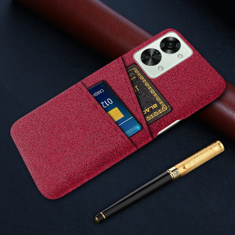 For OnePlus Nord 2T 5G Cloth Texture Card Slot PC+Nylon Phone Case