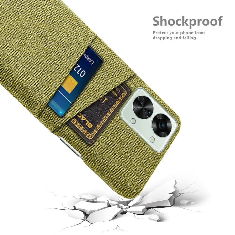 For OnePlus Nord 2T 5G Cloth Texture Card Slot PC+Nylon Phone Case