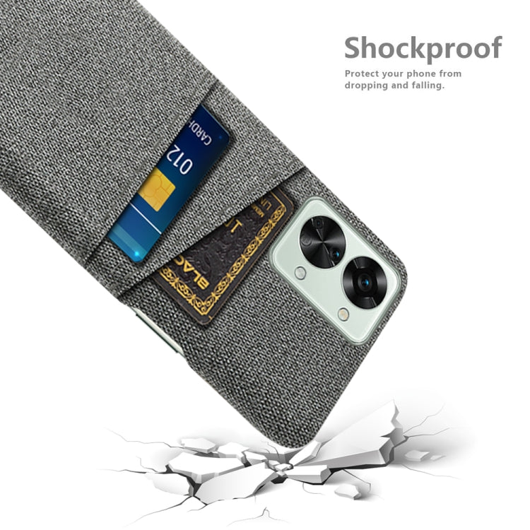 For OnePlus Nord 2T 5G Cloth Texture Card Slot PC+Nylon Phone Case