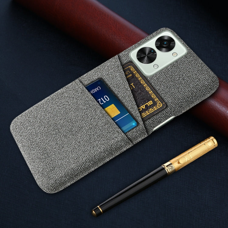 For OnePlus Nord 2T 5G Cloth Texture Card Slot PC+Nylon Phone Case