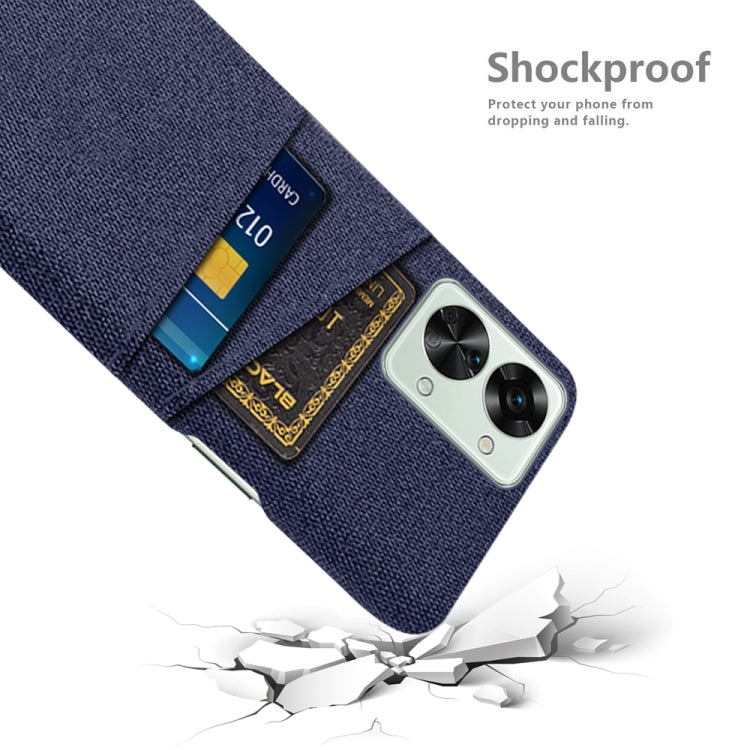 For OnePlus Nord 2T 5G Cloth Texture Card Slot PC+Nylon Phone Case