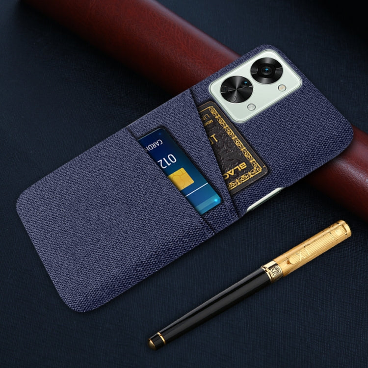 For OnePlus Nord 2T 5G Cloth Texture Card Slot PC+Nylon Phone Case