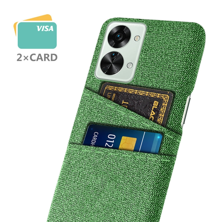 For OnePlus Nord 2T 5G Cloth Texture Card Slot PC+Nylon Phone Case