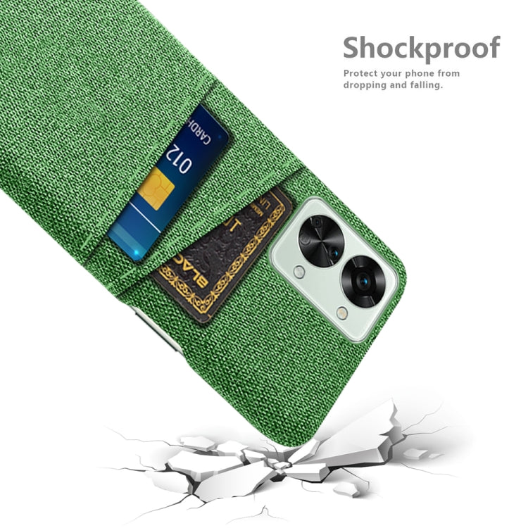 For OnePlus Nord 2T 5G Cloth Texture Card Slot PC+Nylon Phone Case