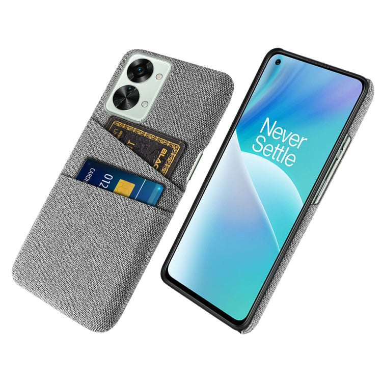 For OnePlus Nord 2T 5G Cloth Texture Card Slot PC+Nylon Phone Case