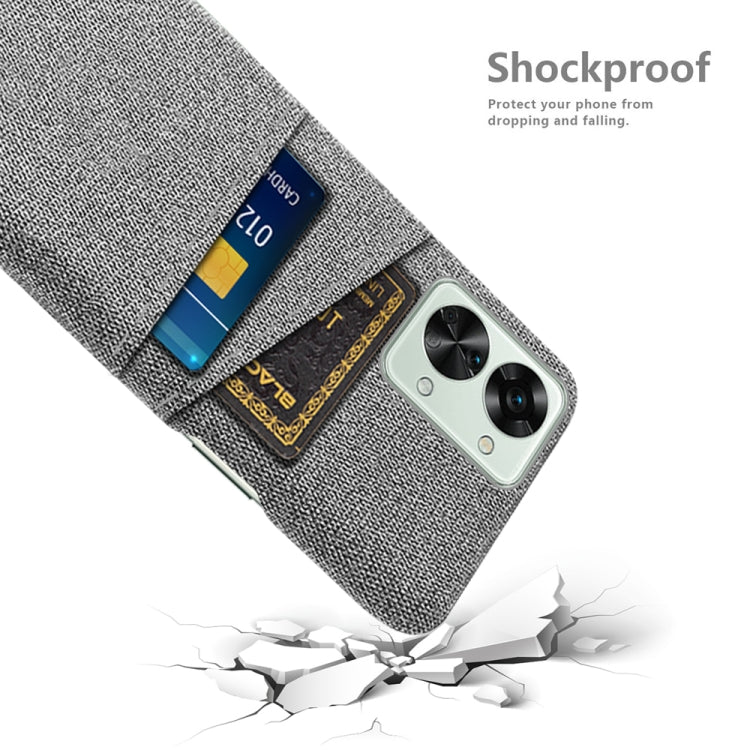 For OnePlus Nord 2T 5G Cloth Texture Card Slot PC+Nylon Phone Case