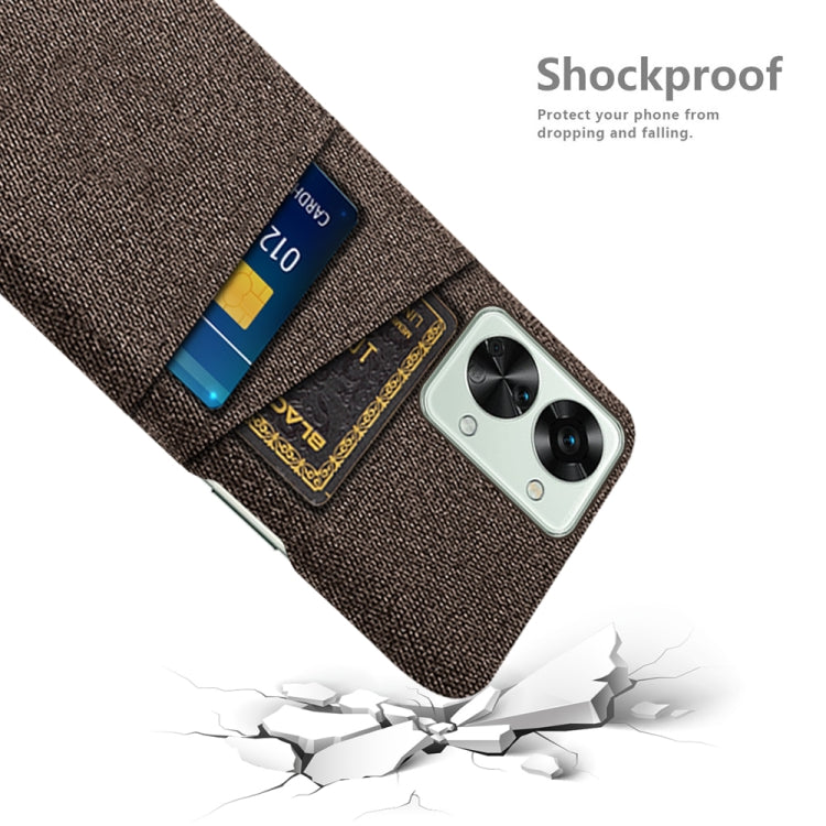 For OnePlus Nord 2T 5G Cloth Texture Card Slot PC+Nylon Phone Case