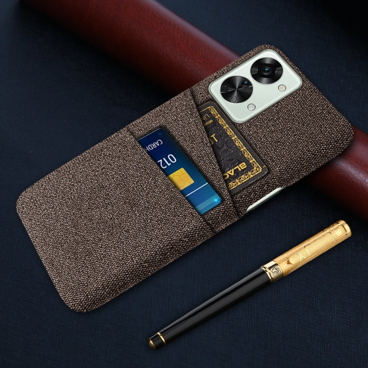 For OnePlus Nord 2T 5G Cloth Texture Card Slot PC+Nylon Phone Case