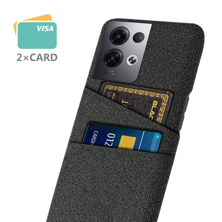 For OPPO Reno8 Pro+ Cloth Texture Card Slot PC+Nylon Phone Case